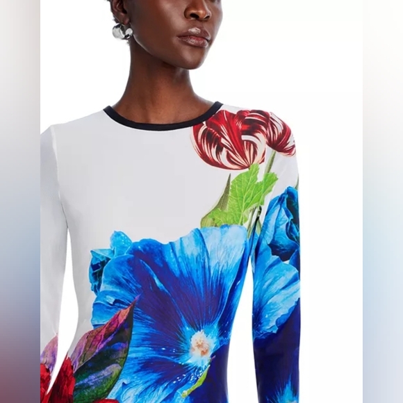 Alice + Olivia Multicolor Floral Long Sleeve Dress - Picture 4 of 14